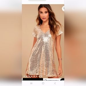 Champagne shift dress